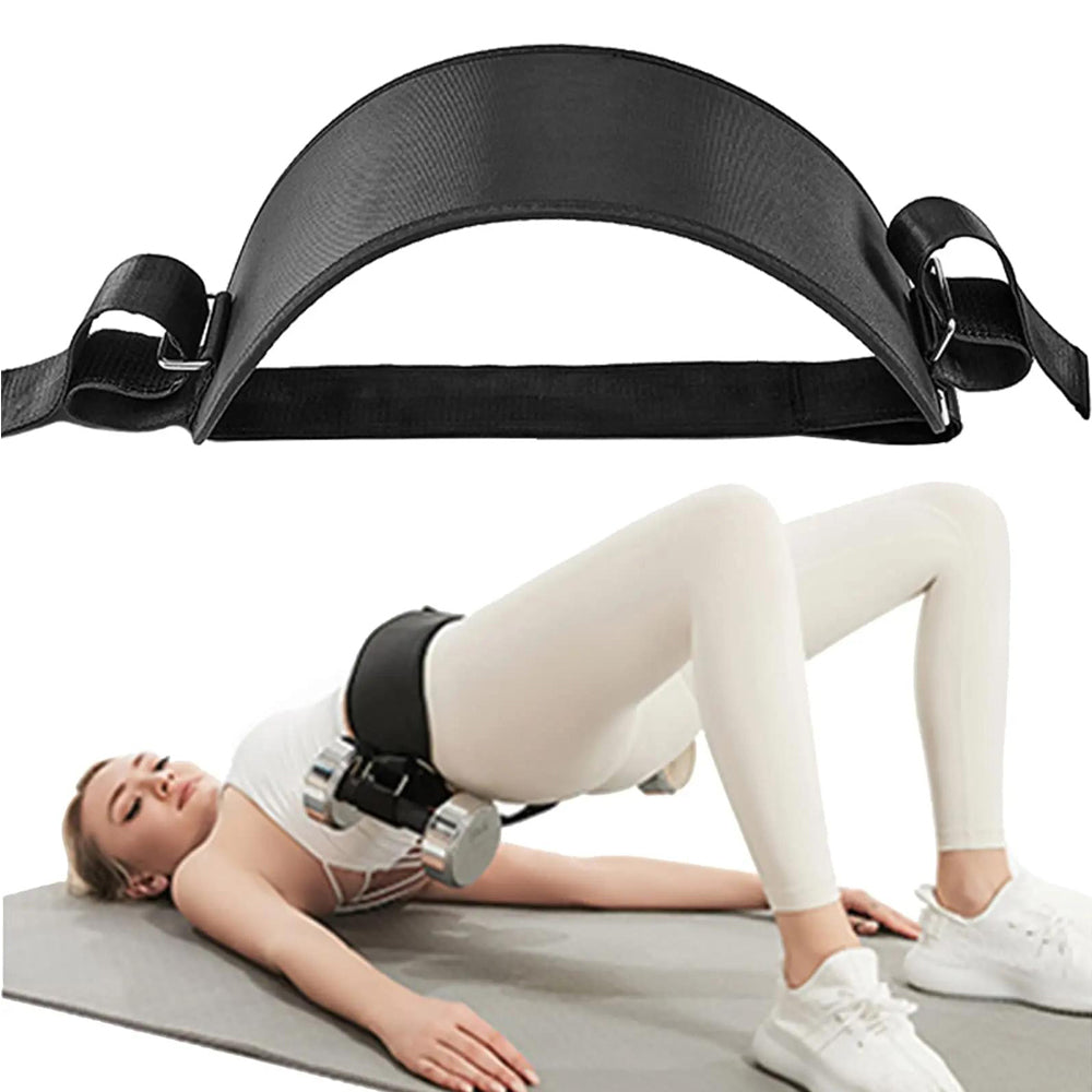 Dumbbell & Plate Hip Thrust Belt & Anti-Slip Waist Strap for Gym & Home Workout | Lymiu