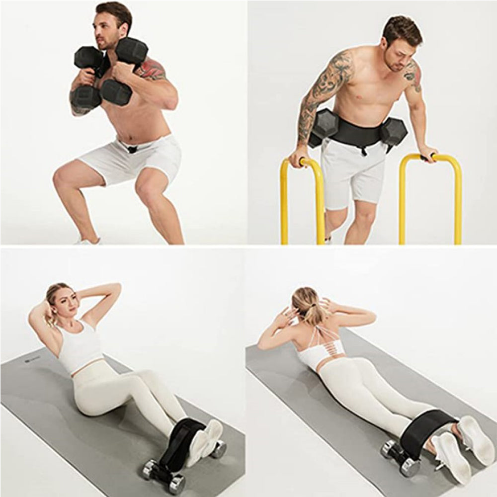 Dumbbell & Plate Hip Thrust Belt & Anti-Slip Waist Strap for Gym & Home Workout | Lymiu