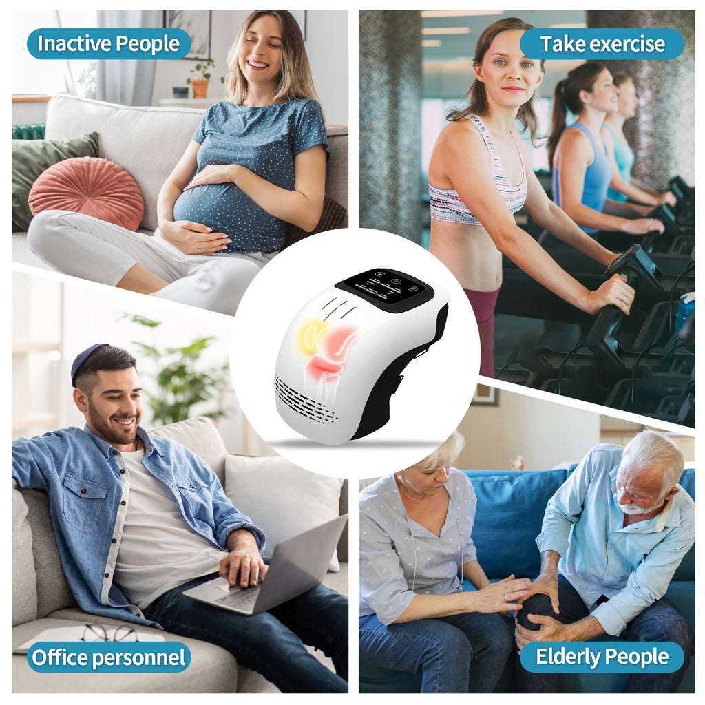 Electric Heated Knee Massager with Infrared Laser & Vibration | Pain Relief Cordless Knee Care | Lymiu