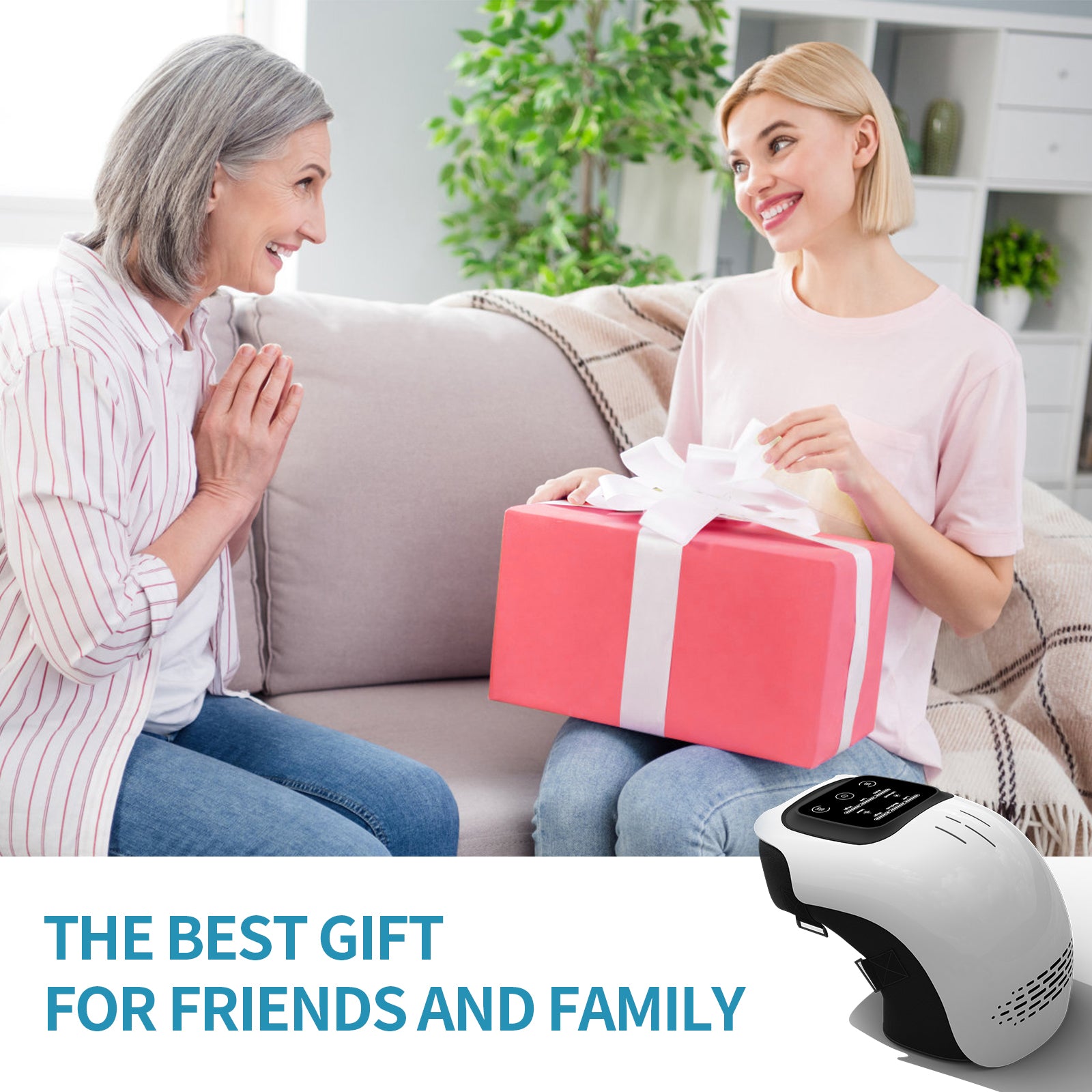 Electric Heated Knee Massager with Infrared Laser & Vibration | Pain Relief Cordless Knee Care | Lymiu