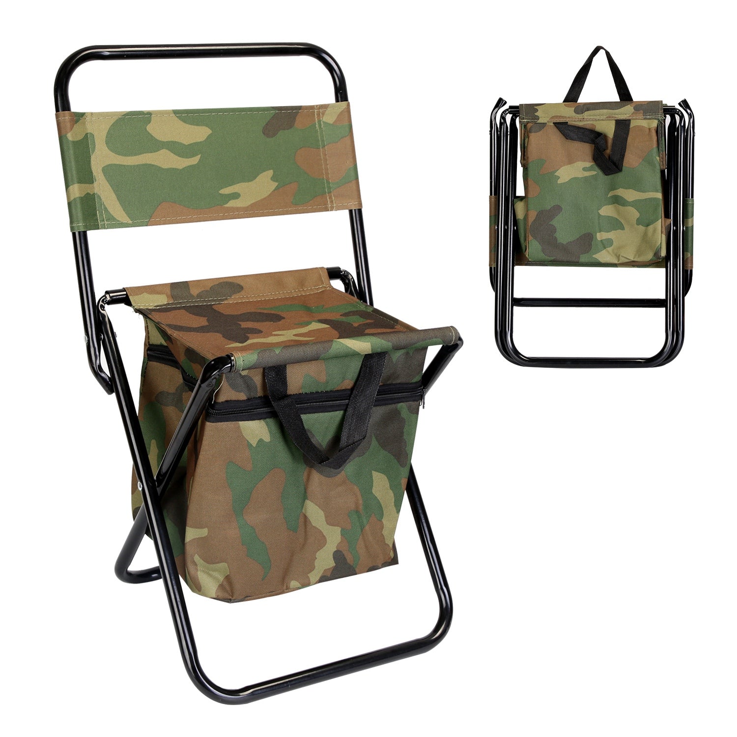 Foldable Fishing Chair with Built-In Cooler Bag & Portable Backrest Stool | Lymiu