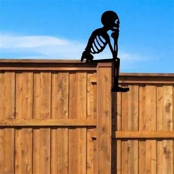 Gothic Iron Skull Vintage Halloween Outdoor Sculpture | LYMIU