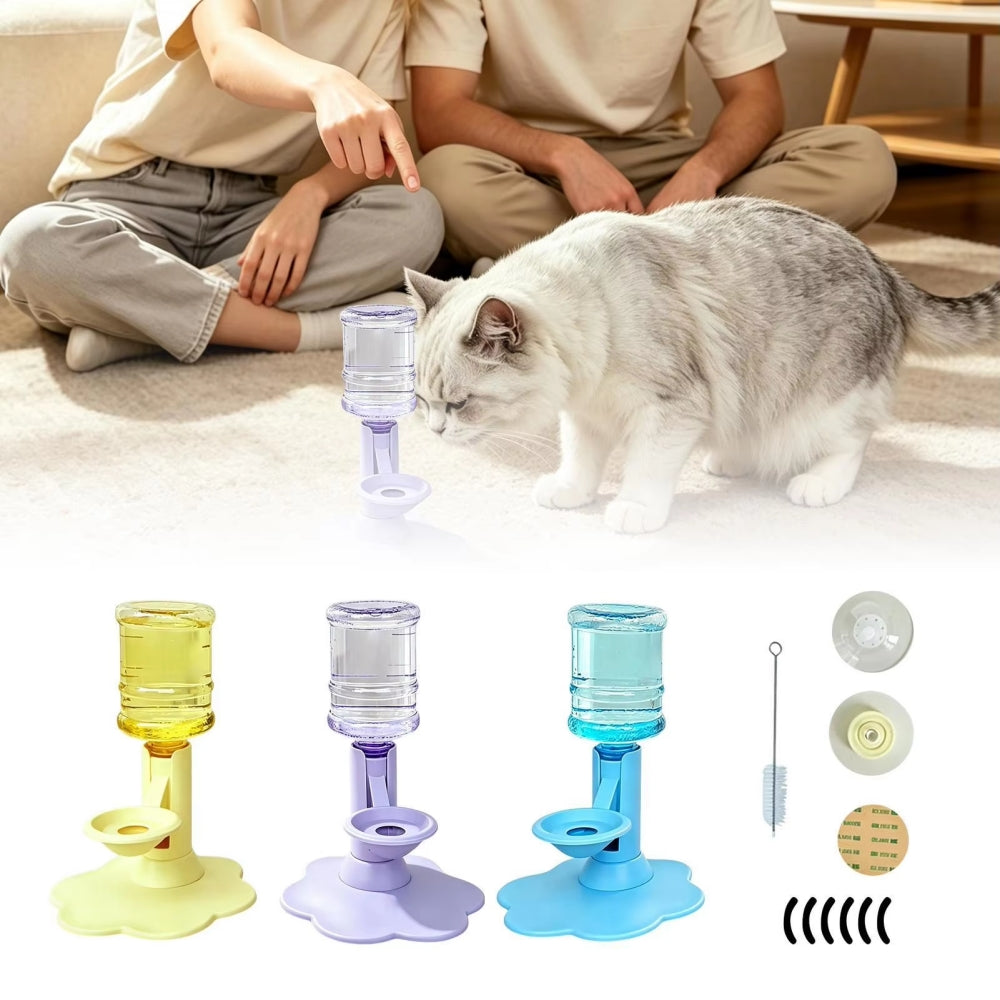 Gravity Pet Water Dispenser - Stable Wide Base Leak-Proof Water Feeder for Cats & Dogs