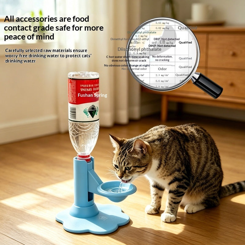 Gravity Pet Water Dispenser - Stable Wide Base Leak-Proof Water Feeder for Cats & Dogs