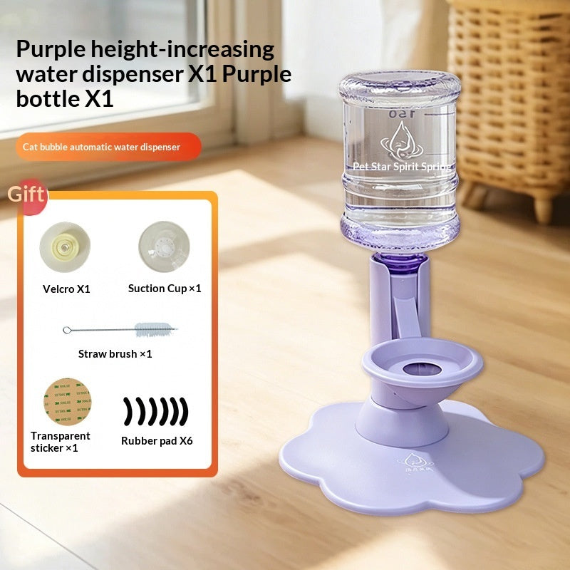Gravity Pet Water Dispenser - Stable Wide Base Leak-Proof Water Feeder for Cats & Dogs