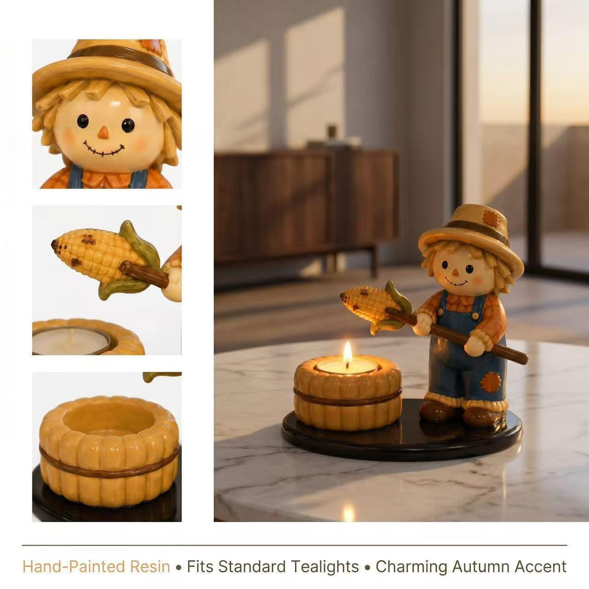 Halloween Campfire Tealight Holder - Resin Ghost & Mummy Candle Holder | LYMIU