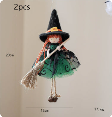Halloween Mesh Broom Girl Angel Christmas Tree Pendant | Lymiu