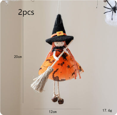 Halloween Mesh Broom Girl Angel Christmas Tree Pendant | Lymiu