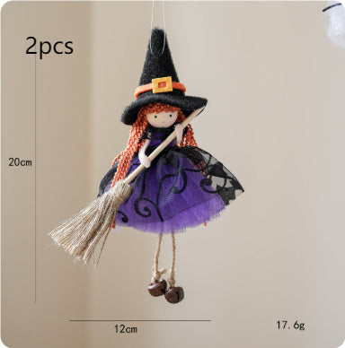 Halloween Mesh Broom Girl Angel Christmas Tree Pendant | Lymiu