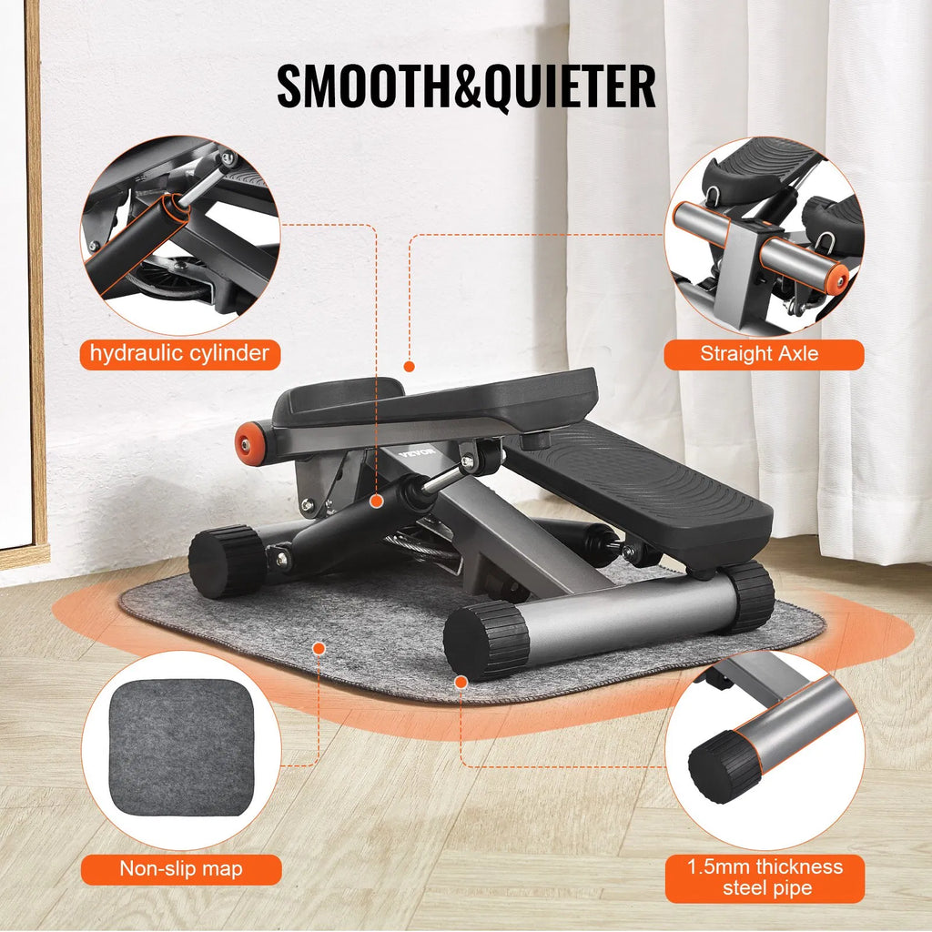 Hydraulic Mini Stair Stepper & Home Fitness Exercise Machine with Resistance Bands | Lymiu