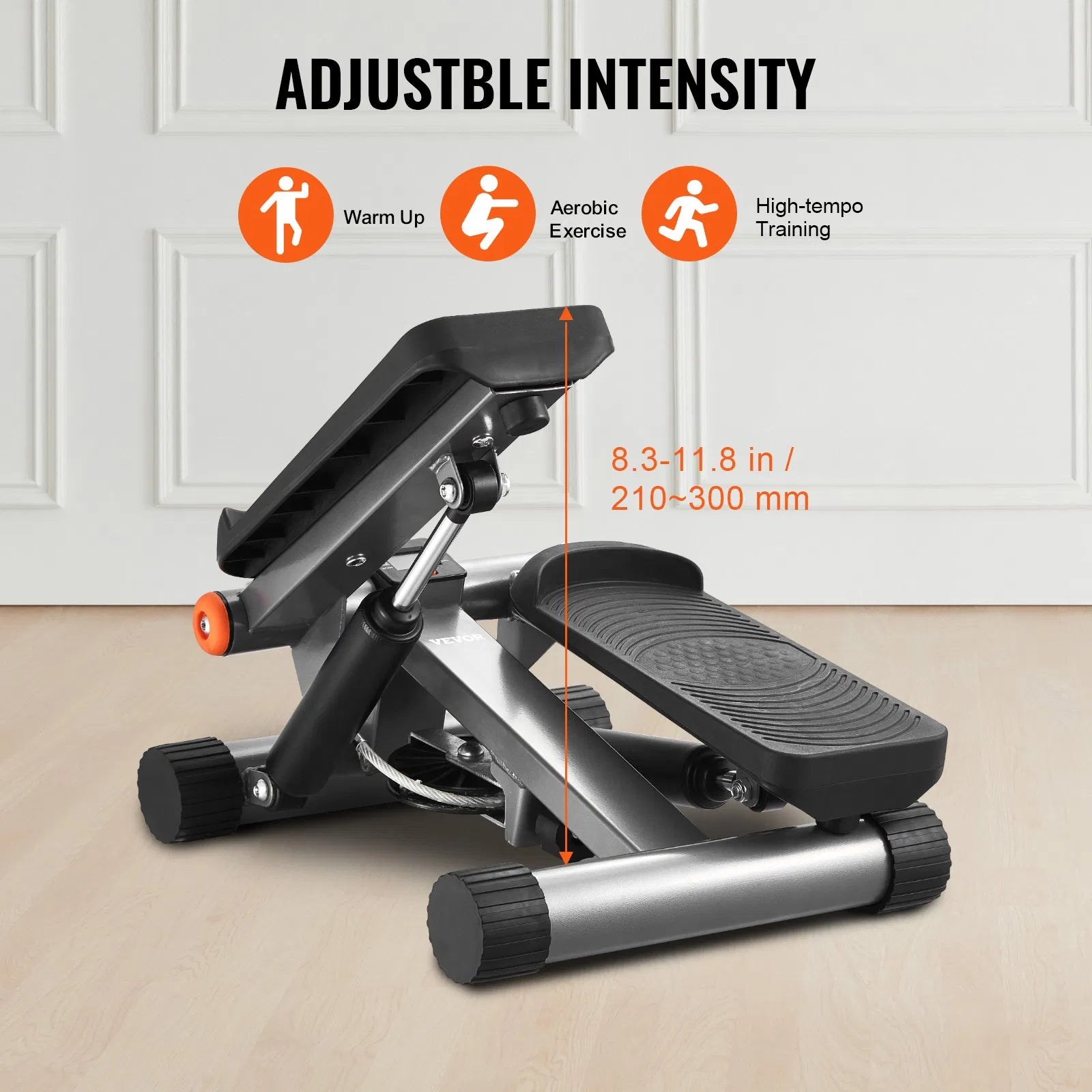 Hydraulic Mini Stair Stepper & Home Fitness Exercise Machine with Resistance Bands | Lymiu