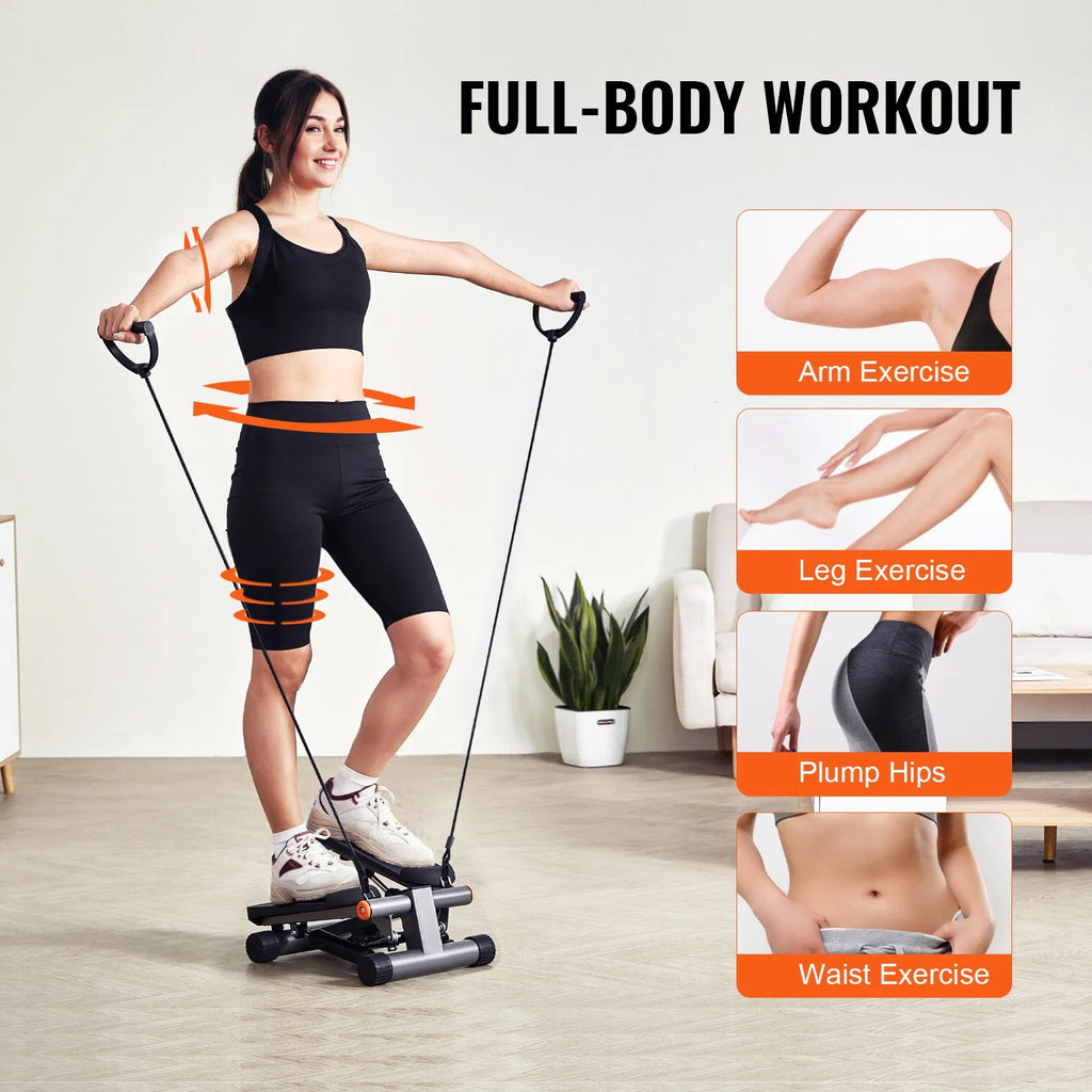 Hydraulic Mini Stair Stepper & Home Fitness Exercise Machine with Resistance Bands | Lymiu