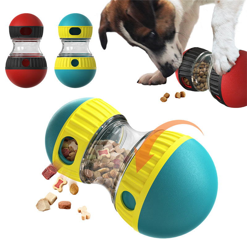 Interactive Dog Food Dispensing Tumbler - Slow Feeder & Puzzle Toy for Pets