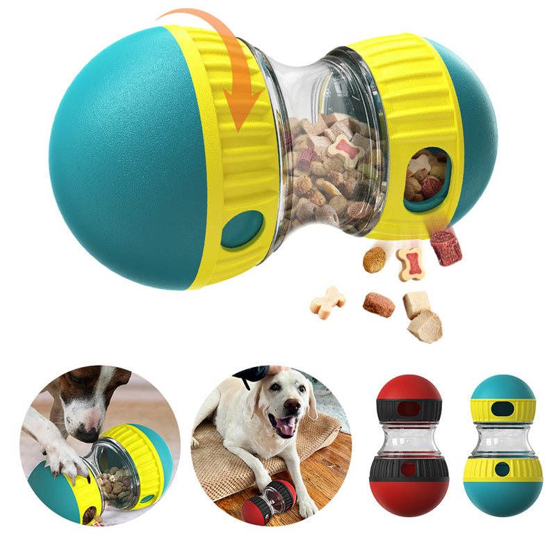 Interactive Dog Food Dispensing Tumbler - Slow Feeder & Puzzle Toy for Pets