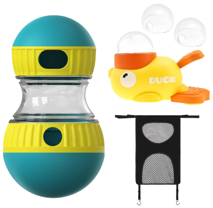 Interactive Dog Food Dispensing Tumbler - Slow Feeder & Puzzle Toy for Pets