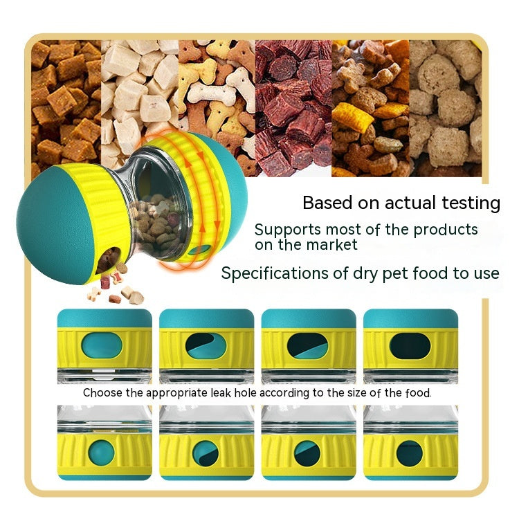 Interactive Dog Food Dispensing Tumbler - Slow Feeder & Puzzle Toy for Pets