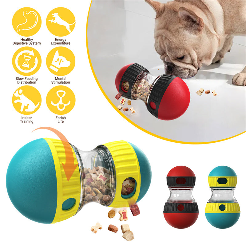 Interactive Dog Food Dispensing Tumbler - Slow Feeder & Puzzle Toy for Pets