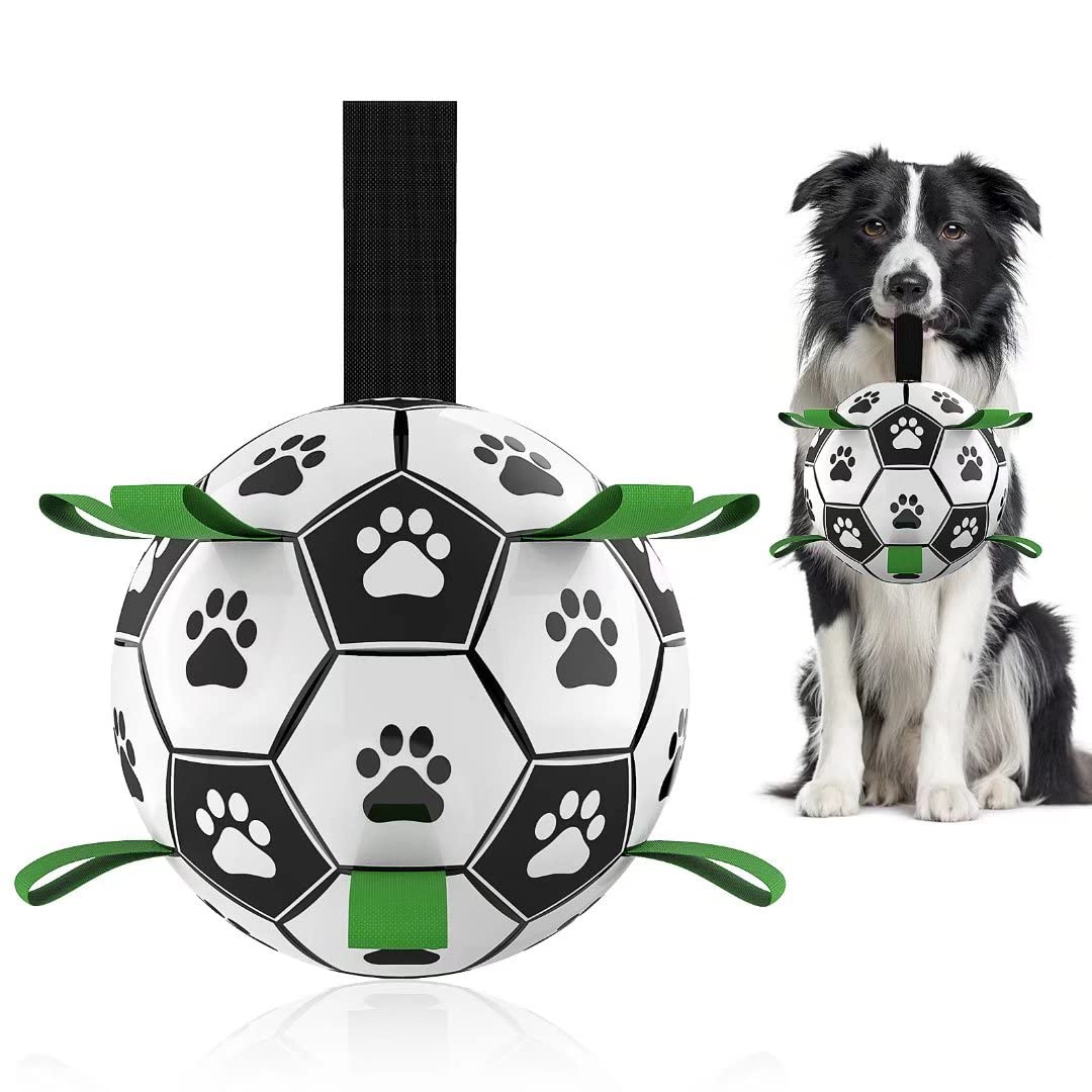 Interactive Dog Football Toy - Inflatable Soccer Ball for Outdoor Training & Large Dogs