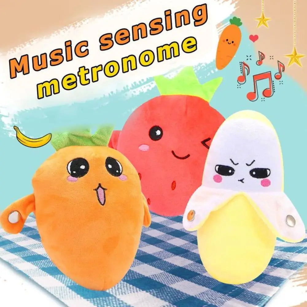 Interactive Musical Toy Sensing Beat Plush Toy - Fruit Musical Piano Doll (Banana & Strawberry)