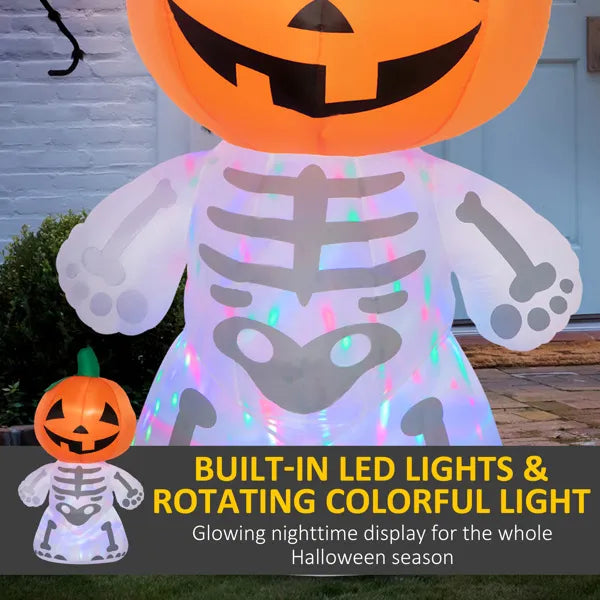 Large Inflatable Halloween Skeleton Pumpkin Decoration | LYMIU