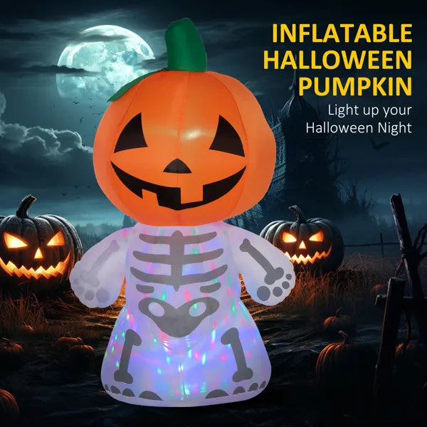 Large Inflatable Halloween Skeleton Pumpkin Decoration | LYMIU