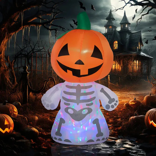 Large Inflatable Halloween Skeleton Pumpkin Decoration | LYMIU