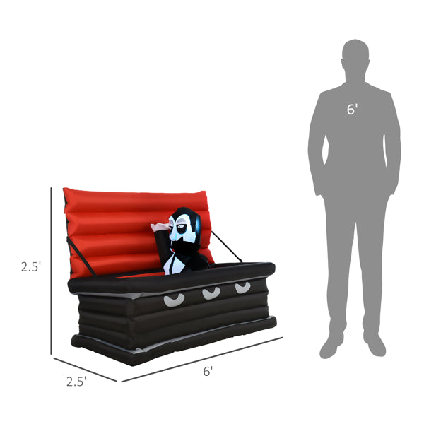 Large Inflatable Vampire and Coffin Halloween Decoration | LYMIU