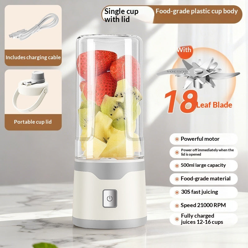 Multifunctional Portable USB Juicer Cup, 500ml Cordless Handheld Smoothie Blender & Mixer