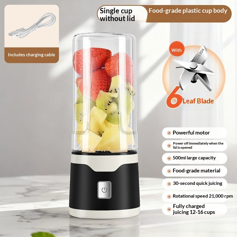 Multifunctional Portable USB Juicer Cup, 500ml Cordless Handheld Smoothie Blender & Mixer