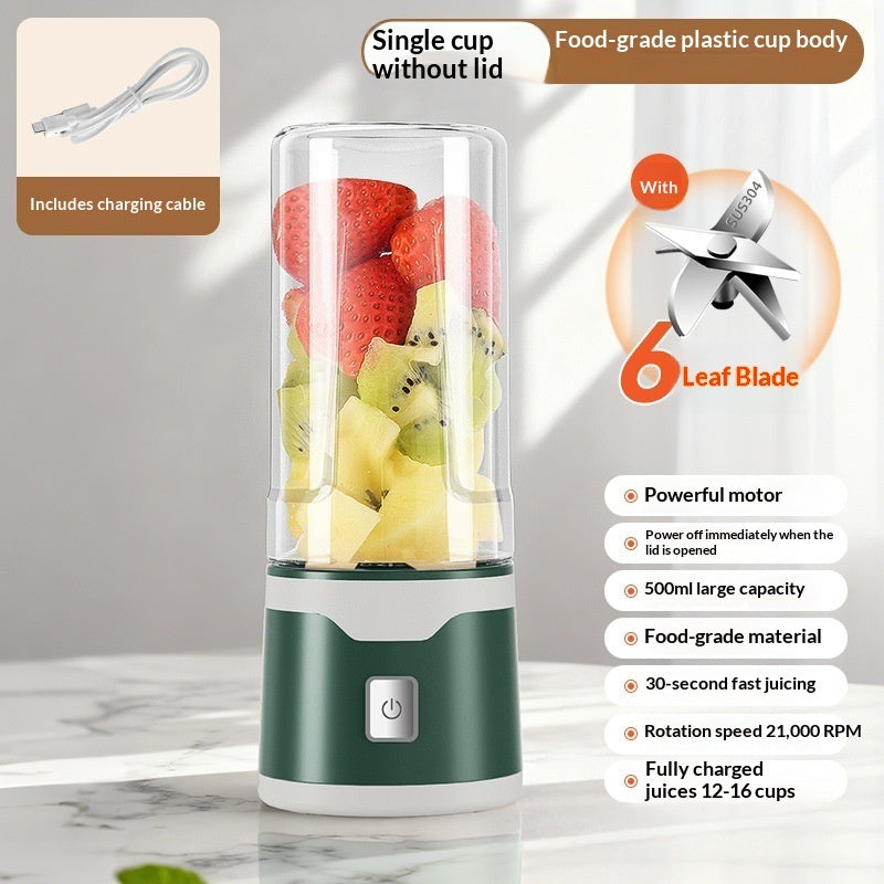 Multifunctional Portable USB Juicer Cup, 500ml Cordless Handheld Smoothie Blender & Mixer