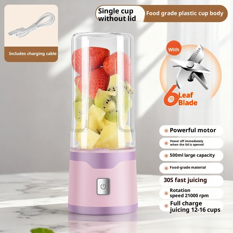 Multifunctional Portable USB Juicer Cup, 500ml Cordless Handheld Smoothie Blender & Mixer