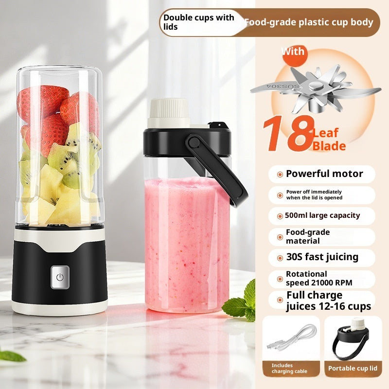 Multifunctional Portable USB Juicer Cup, 500ml Cordless Handheld Smoothie Blender & Mixer