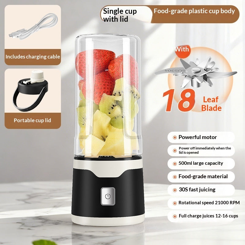 Multifunctional Portable USB Juicer Cup, 500ml Cordless Handheld Smoothie Blender & Mixer