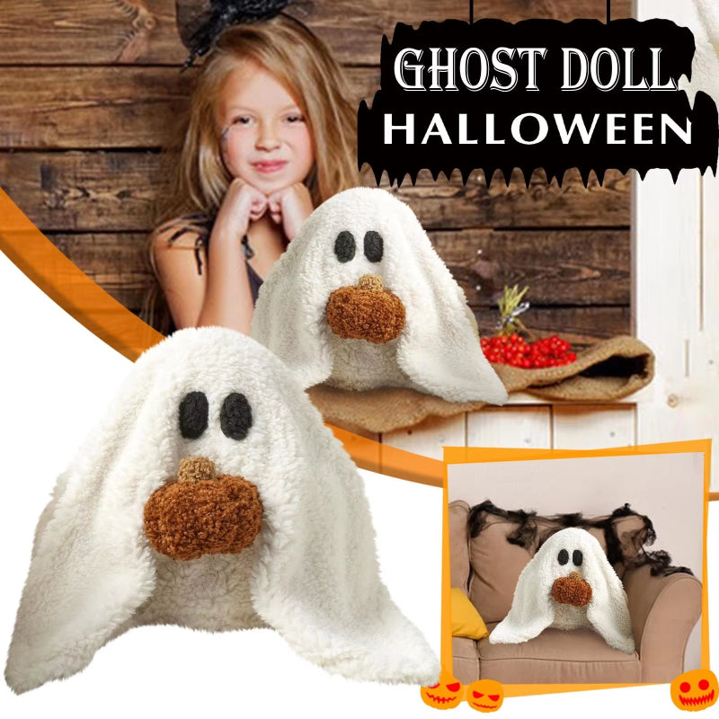 New Gus The Ghost With Pumpkin Pillow Halloween Plush Throw Pillow Cushion | LYMIU