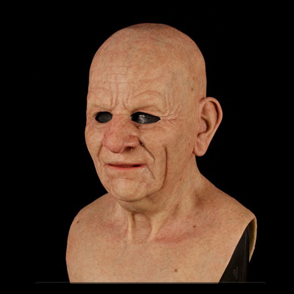 Old White Mask - Bald Old Latex Headgear Halloween Cosplay Prop | LYMIU