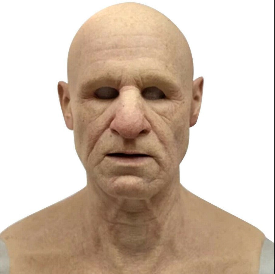 Old White Mask - Bald Old Latex Headgear Halloween Cosplay Prop | LYMIU