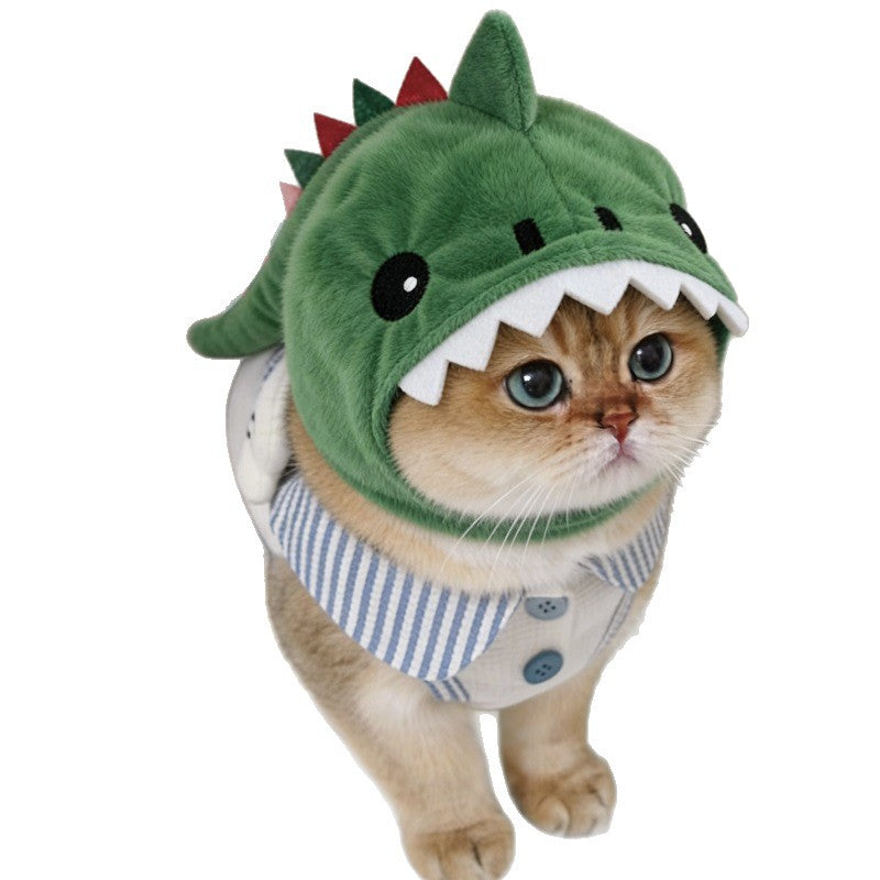 Pet Cat Dinosaur Hooded Warm Hat | LYMIU