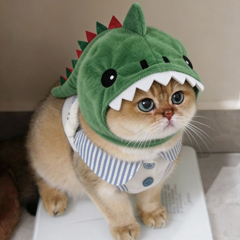 Pet Cat Dinosaur Hooded Warm Hat | LYMIU
