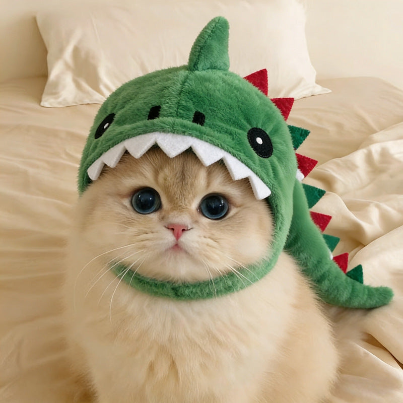 Pet Cat Dinosaur Hooded Warm Hat | LYMIU