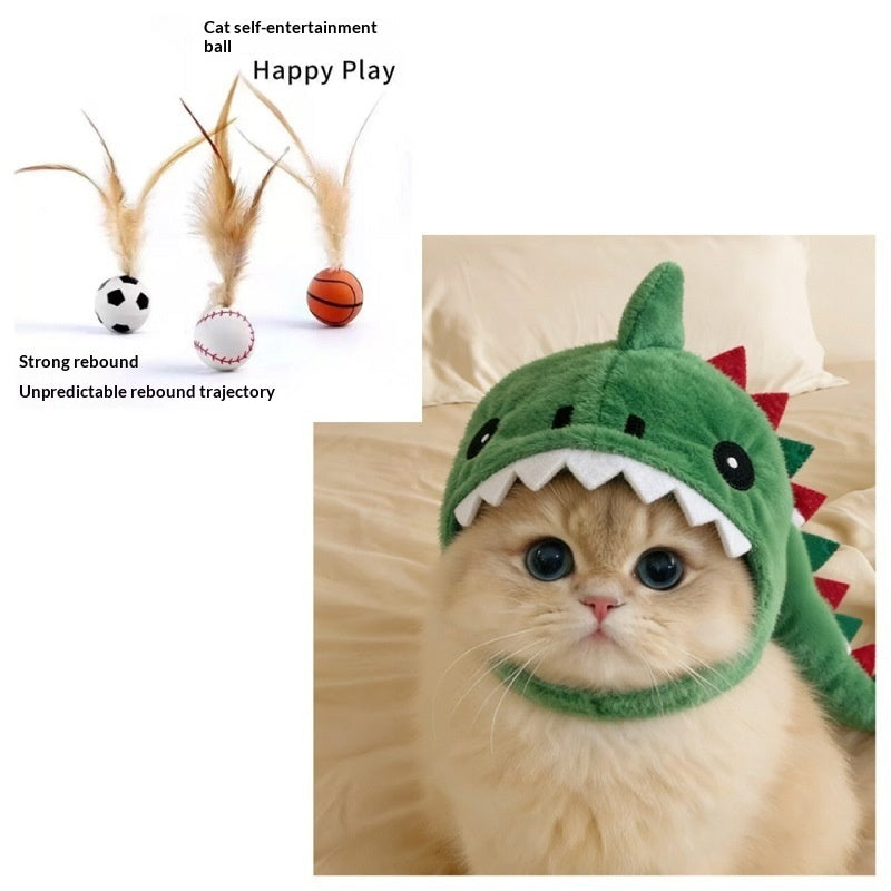 Pet Cat Dinosaur Hooded Warm Hat | LYMIU