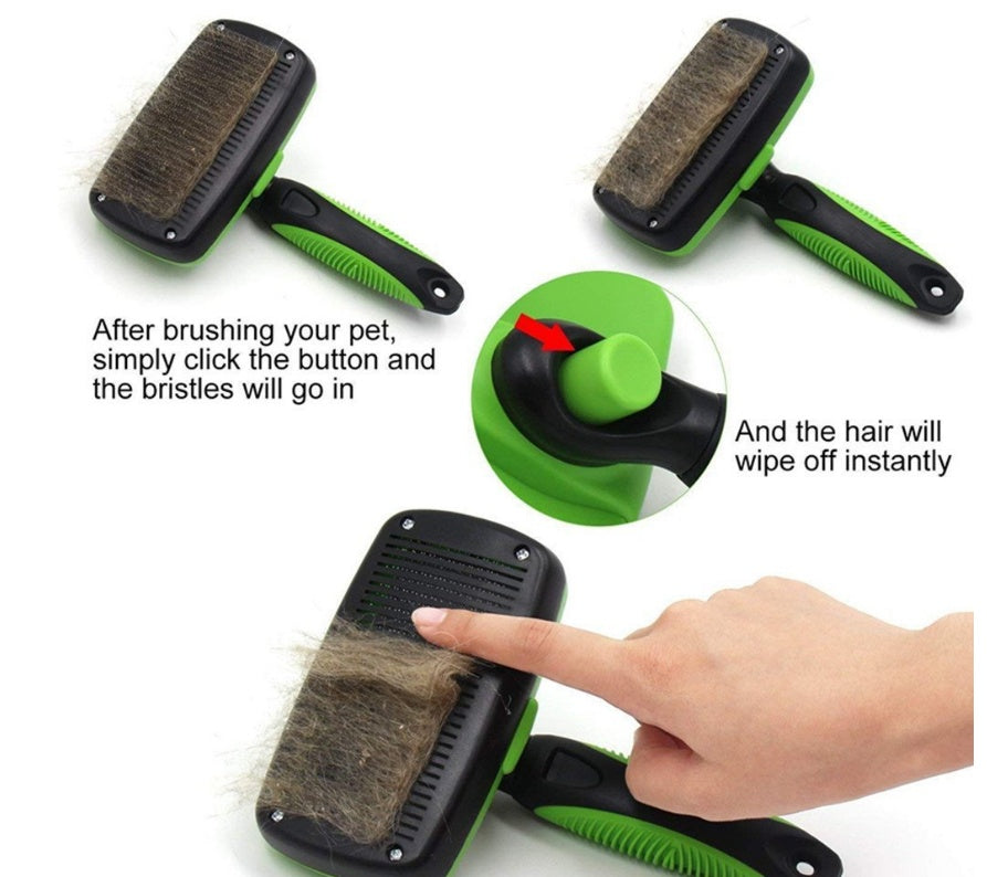 Pet Self-Cleaning Slicker Brush - Comfortable Dog & Cat Grooming Tool | LYMIU