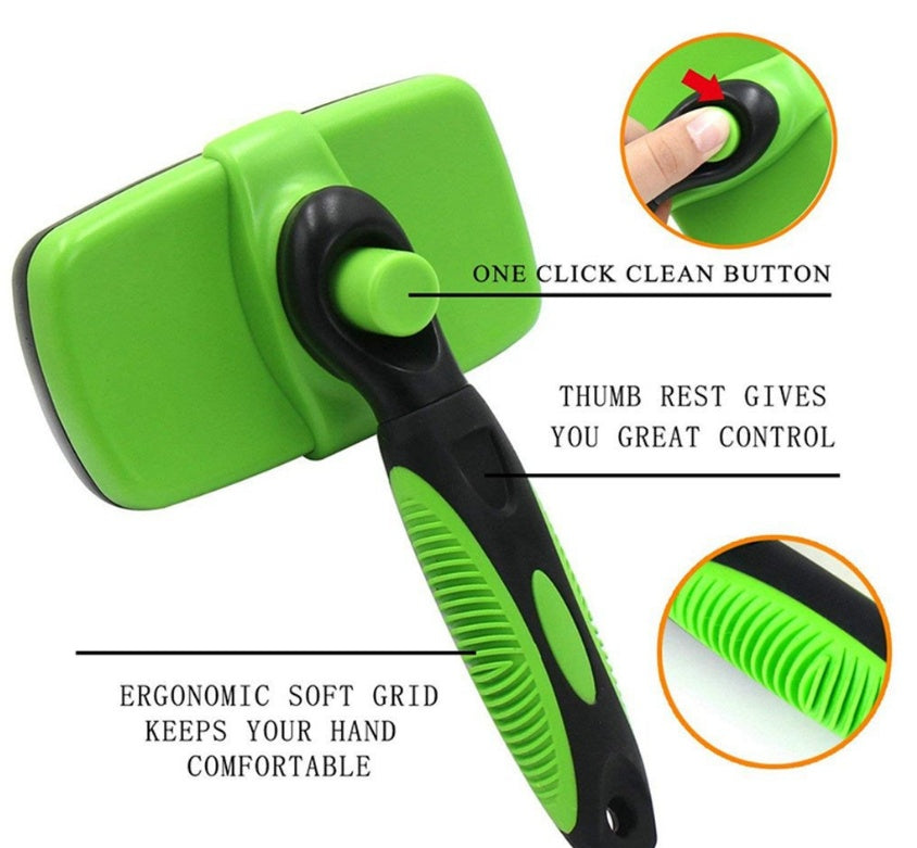 Pet Self-Cleaning Slicker Brush - Comfortable Dog & Cat Grooming Tool | LYMIU