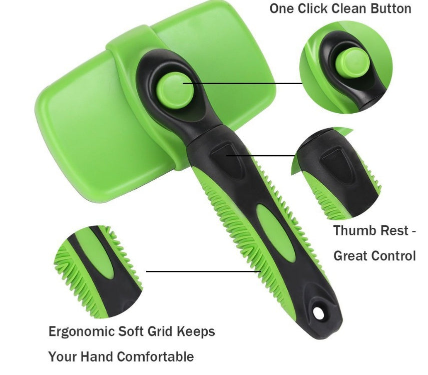 Pet Self-Cleaning Slicker Brush - Comfortable Dog & Cat Grooming Tool | LYMIU