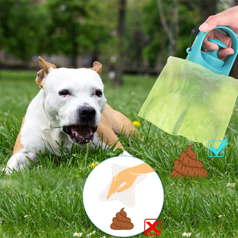 Portable Dog Pooper Scooper with Built-in Bag Dispenser - Eight-Claw Pet Waste Picker