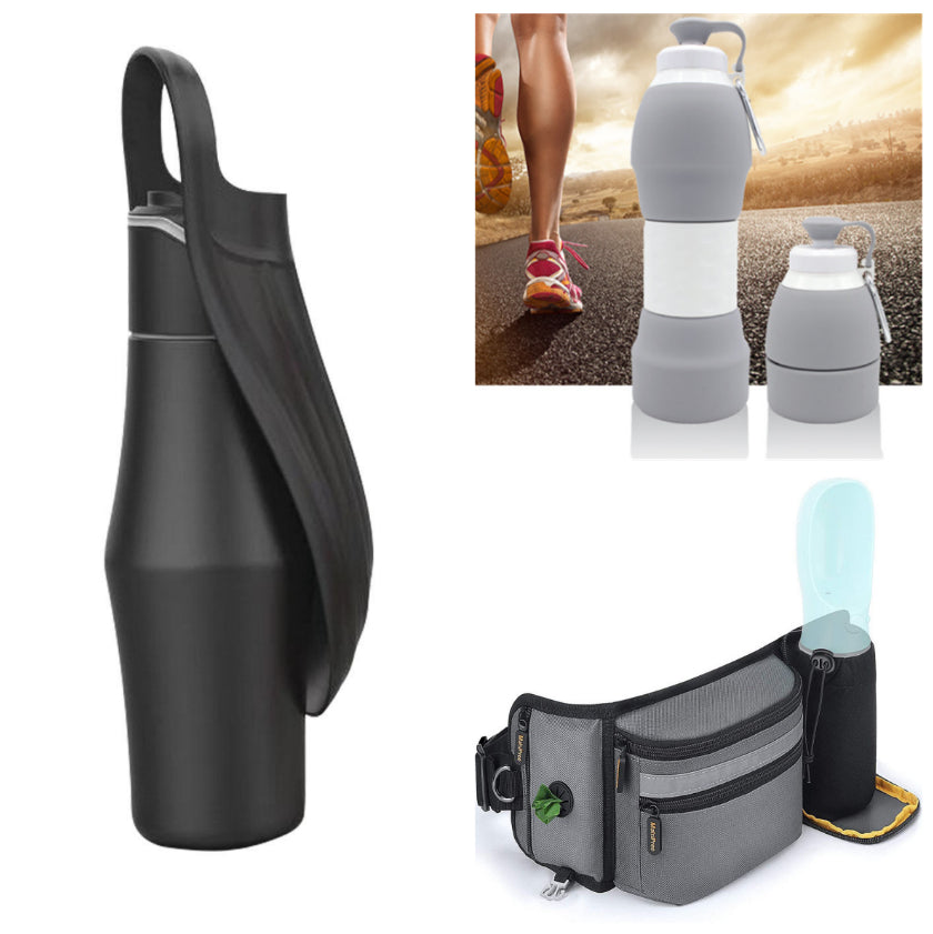 Portable Pet Dog Water Bottle with Soft Silicone Leaf - Outdoor Travel Drinking Dispenser