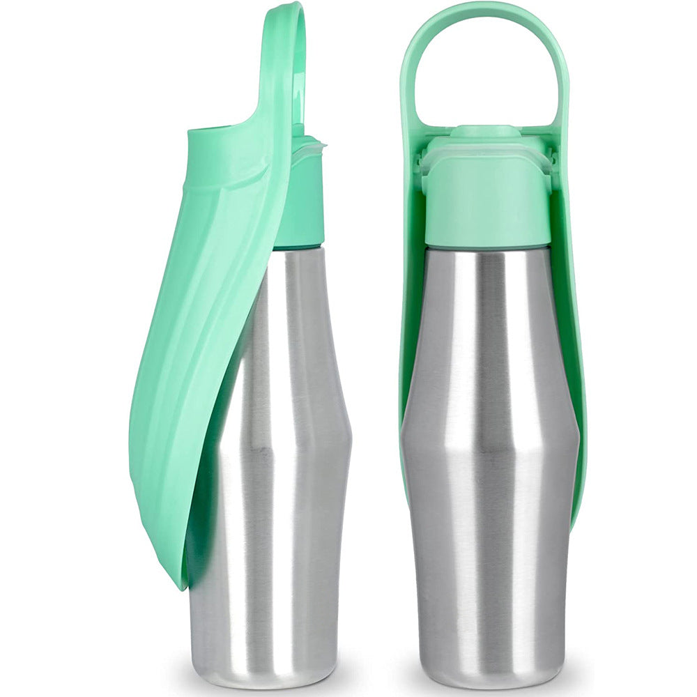 Portable Pet Dog Water Bottle with Soft Silicone Leaf - Outdoor Travel Drinking Dispenser