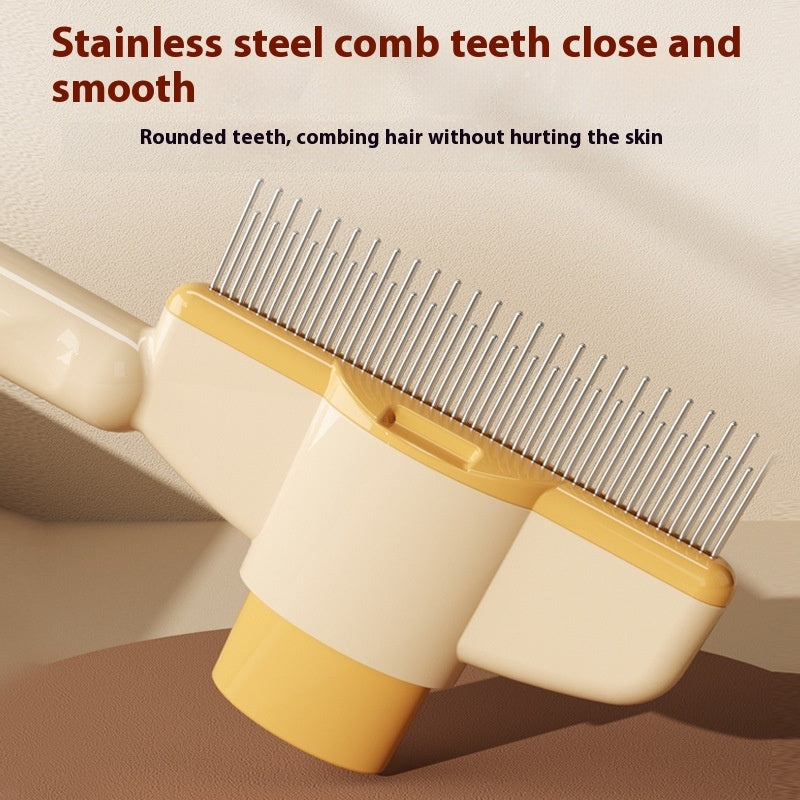 Professional Self-Cleaning Pet Grooming Comb - Flea & Loose Hair Remover for Cats & Dogs