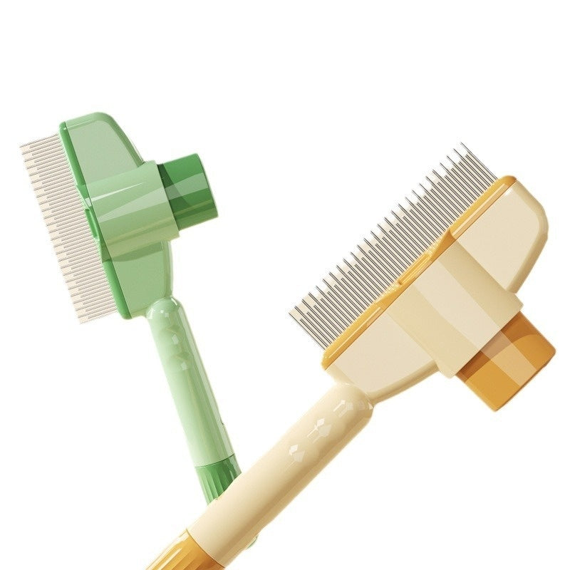 Professional Self-Cleaning Pet Grooming Comb - Flea & Loose Hair Remover for Cats & Dogs