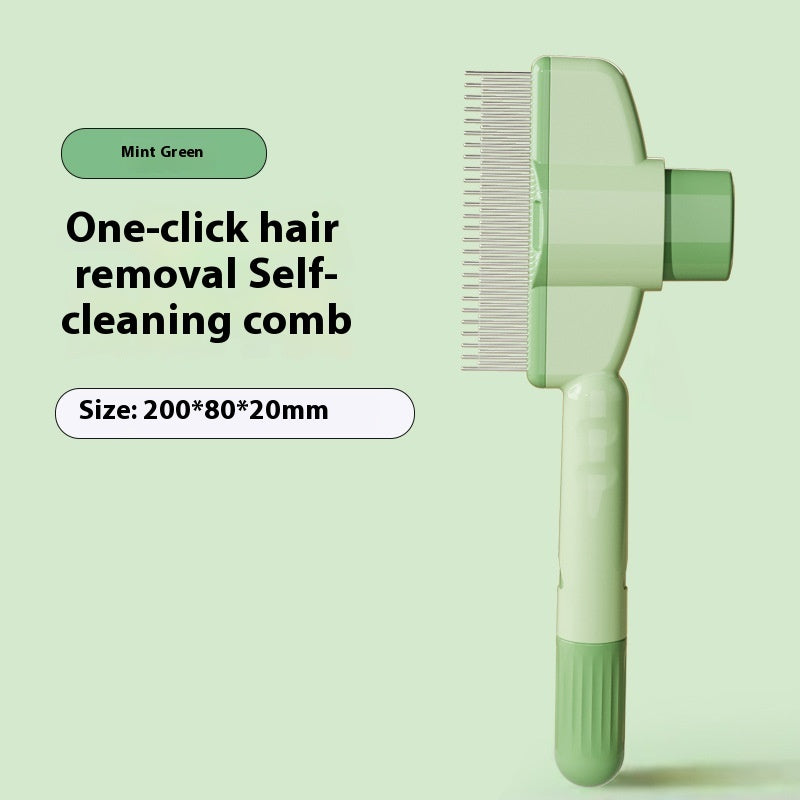 Professional Self-Cleaning Pet Grooming Comb - Flea & Loose Hair Remover for Cats & Dogs