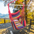 Rainbow Canvas Hanging Rope Chair with Pillows & Cotton Belt | Lymiu
